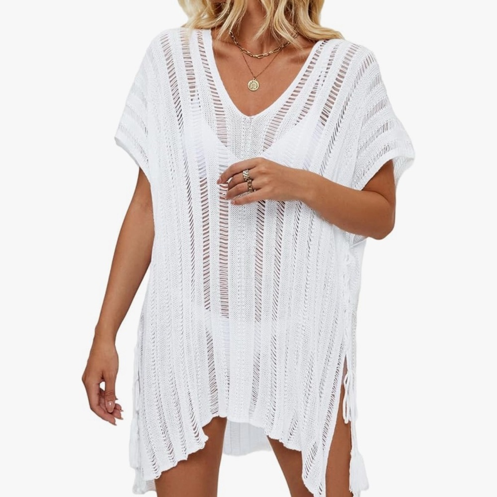 NWT Crochet Side Split Beach Cover-Up